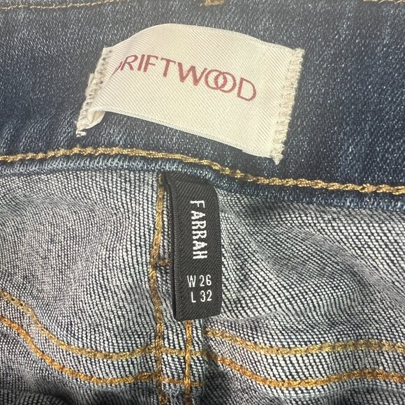 Driftwood Jeans Women's 29x29* Farrah Mid Rise Flare Blue Faded Denim Tag 26 - Picture 7 of 16